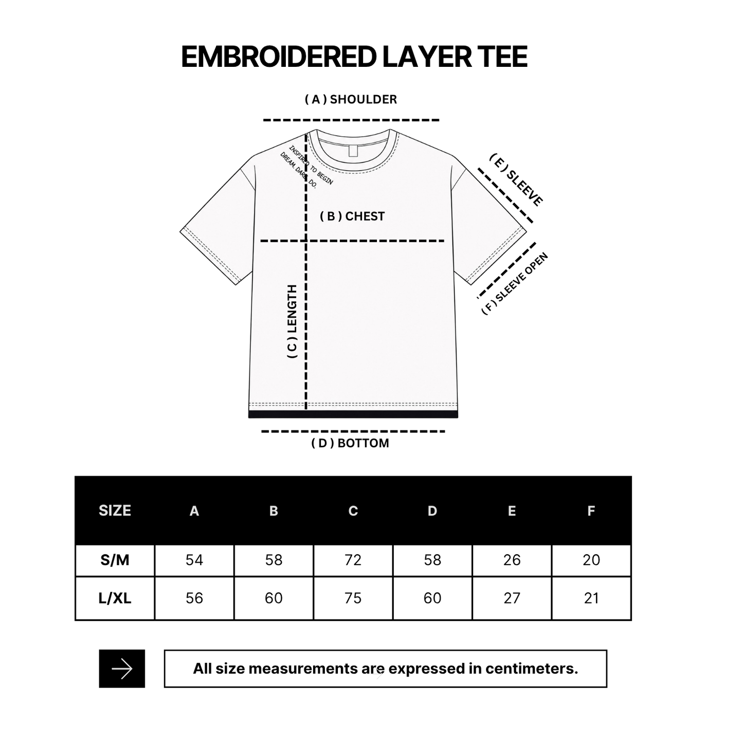 VERBO Inspired to Begin Layer Tee - Embroidered (Broken White)