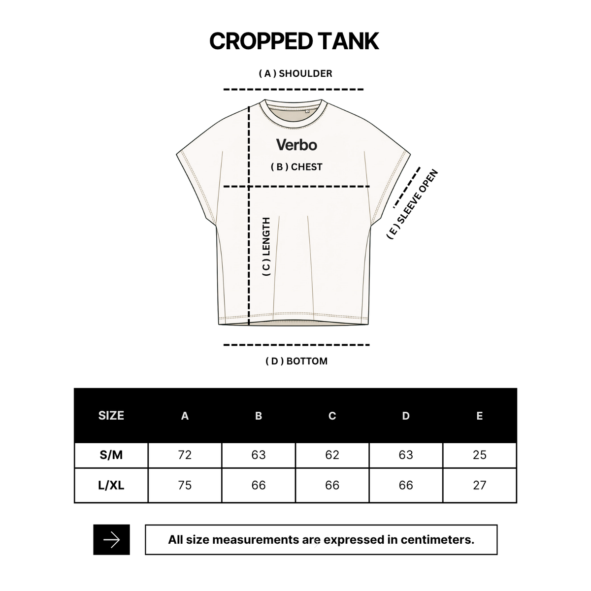 VERBO Cropped Tank – (Broken White)