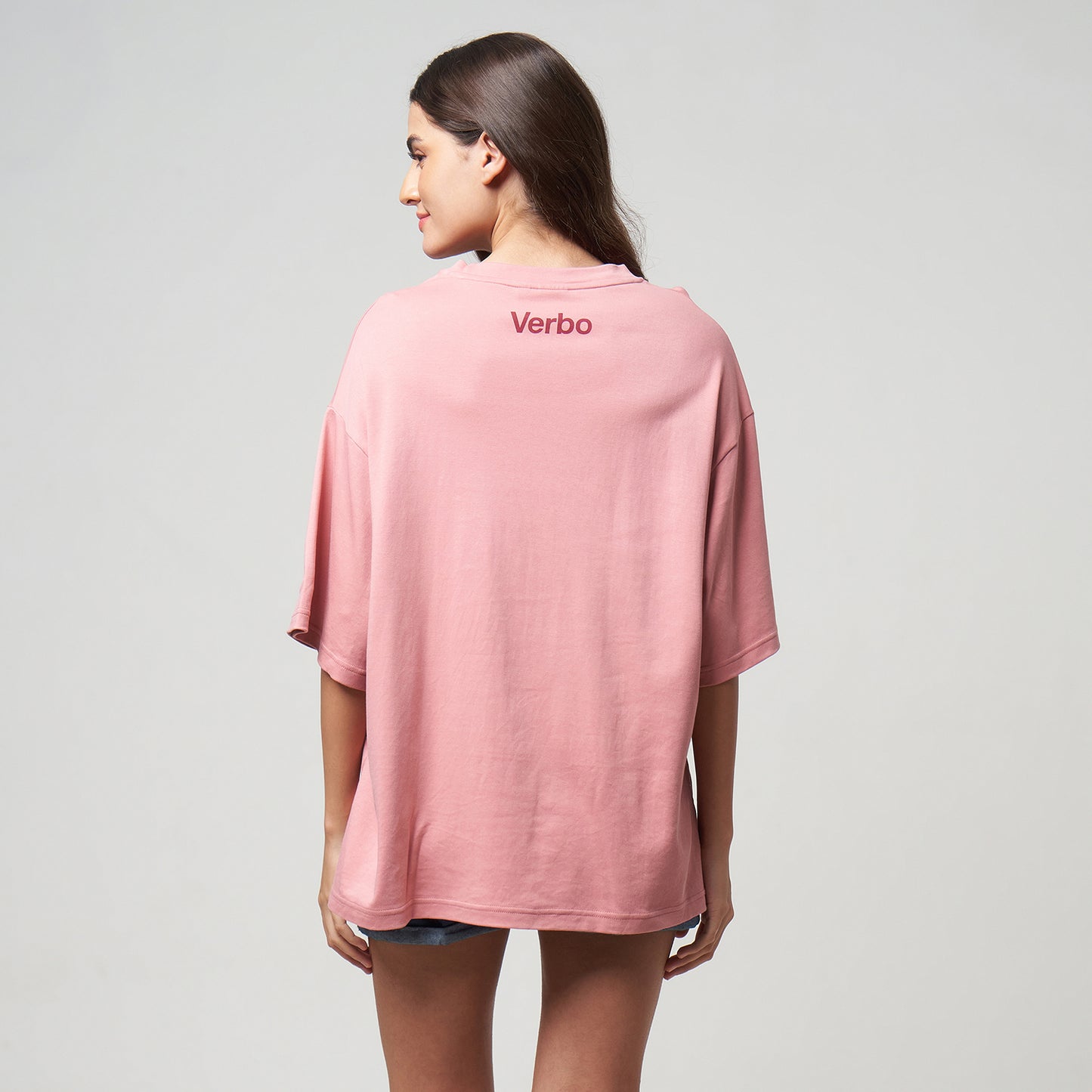 VERBO Cherries Boxy Oversized Tee - Ripe & Ready (Rose Tan)