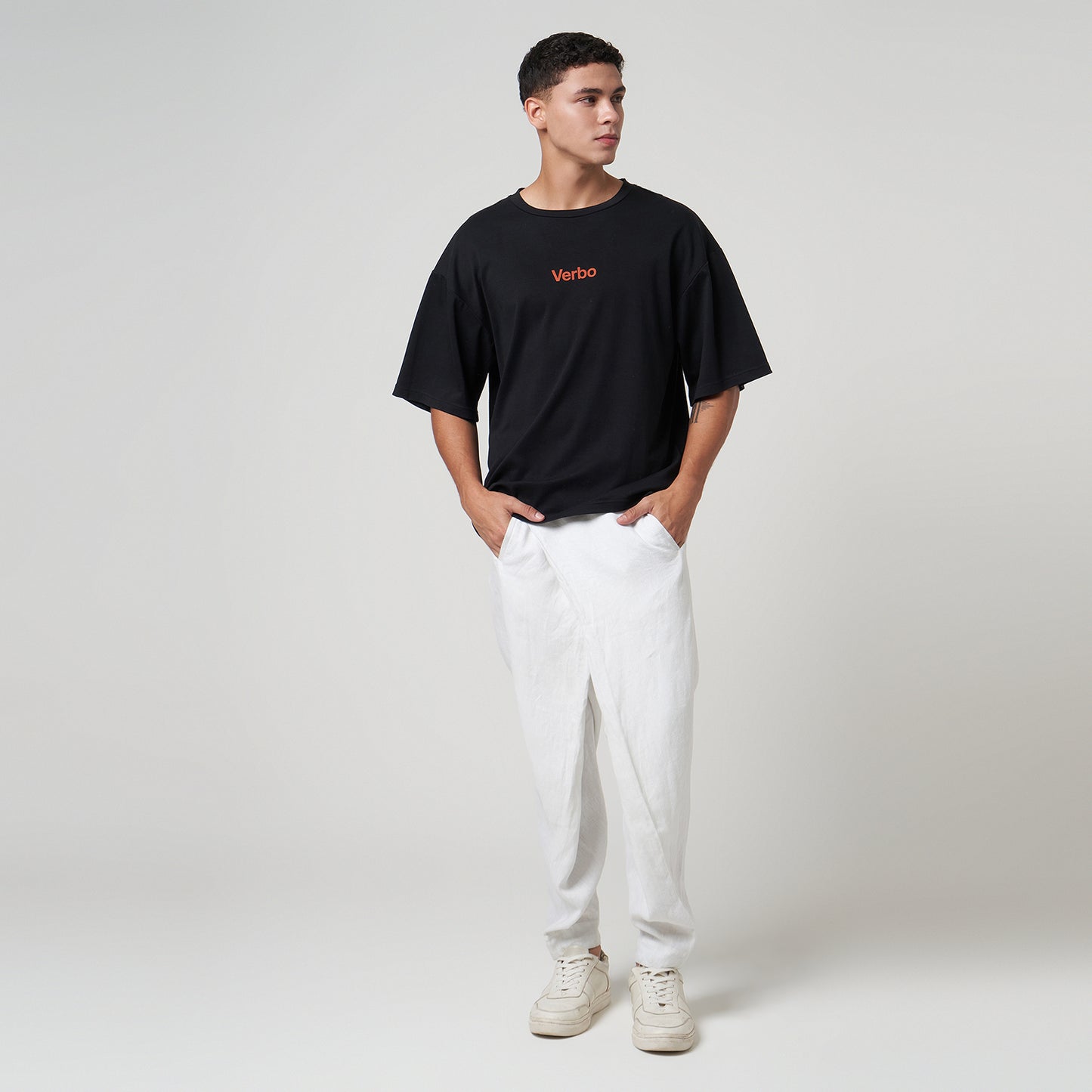 VERBO Orange Boxy Oversized Tee - Vitamin C Bomb (Noir)