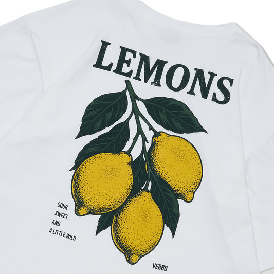 VERBO Lemons Boxy Oversized Tee – Sour, Sweet & a Little Wild (Broken White)