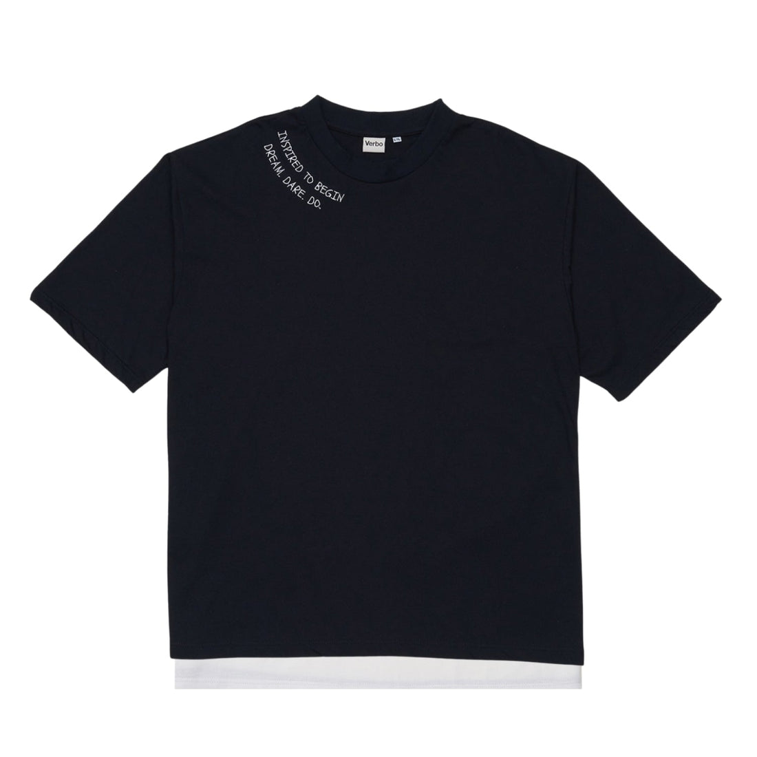 VERBO Inspired to Begin Layer Tee - Embroidered (Broken White)
