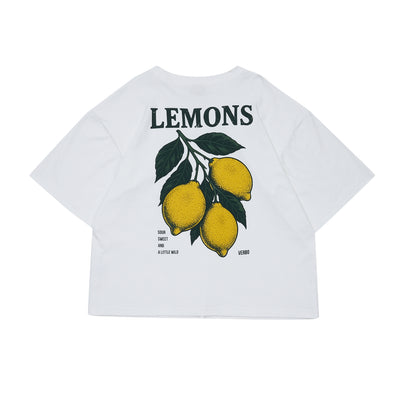 VERBO Lemons Boxy Oversized Tee – Sour, Sweet & a Little Wild (Broken White)
