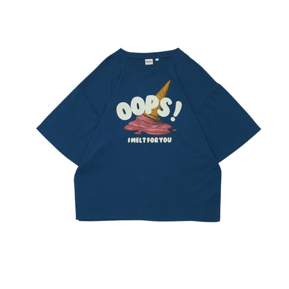 VERBO Ice Cream Boxy Oversized Tee – I Melt for You (Stargazer)