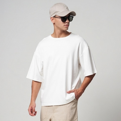VERBO Essential Boxy Oversized Tee – (Broken White)