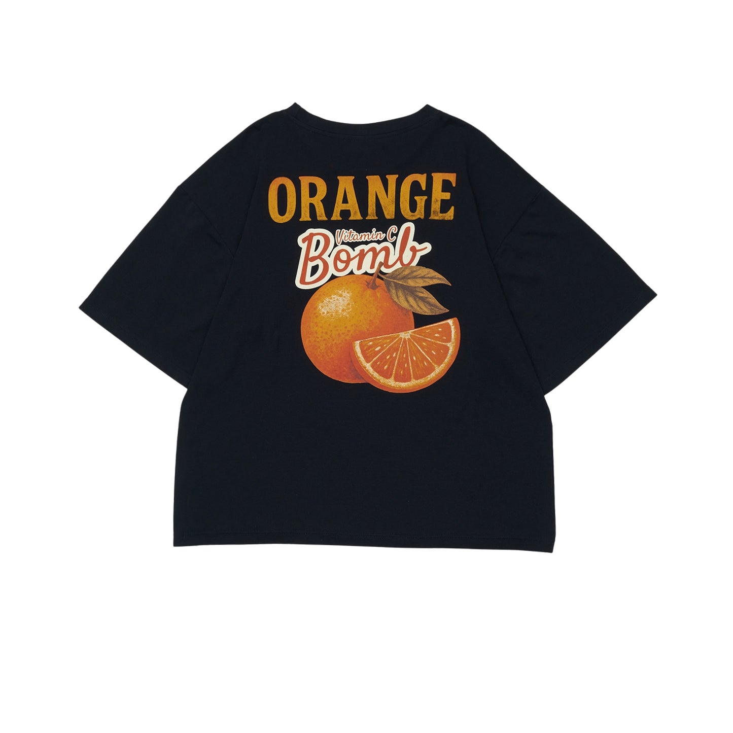 VERBO Orange Boxy Oversized Tee - Vitamin C Bomb (Noir)