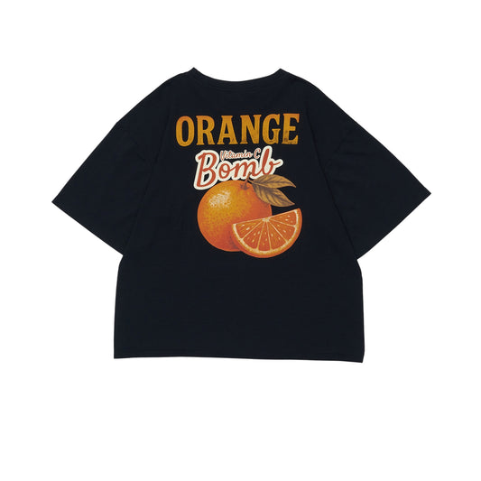 VERBO Orange Boxy Oversized Tee - Vitamin C Bomb (Noir)