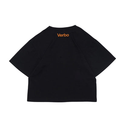 VERBO Coffee Boxy Oversized Tee  - WAKE UP! Side Print (Noir)