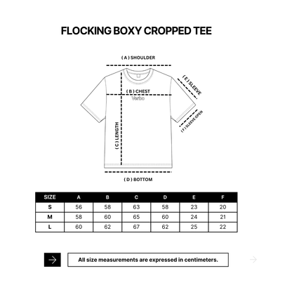 VERBO Flocking Boxy Cropped Tee (Noir)
