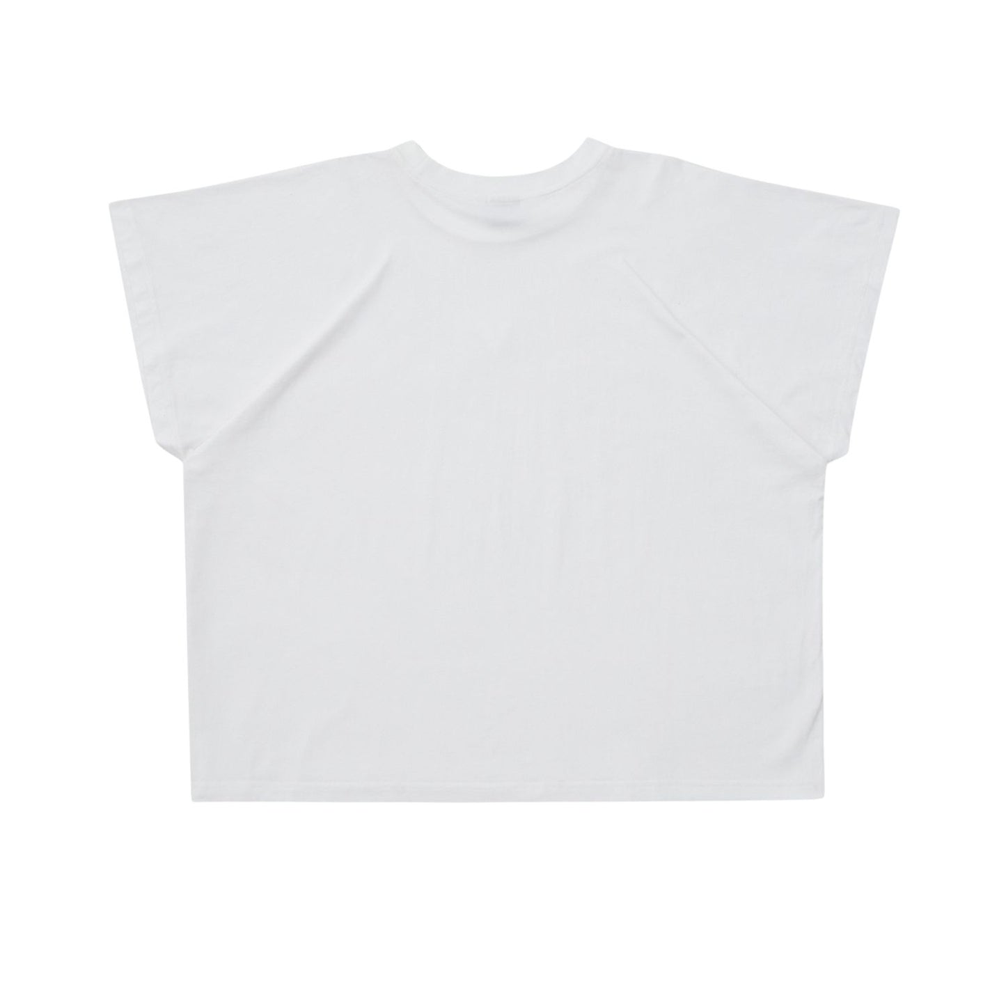 Back view of the VERBO white cropped tank top showing the premium cotton fabric and boxy oversized fit.