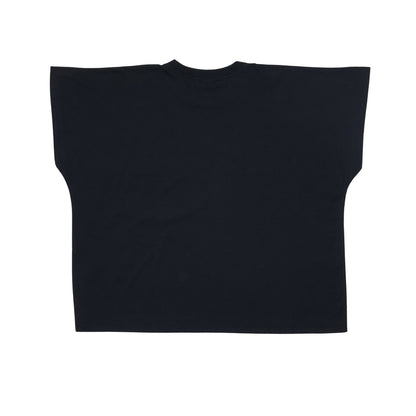 Back view of the VERBO Noir black cropped tank top showing the premium cotton fabric and boxy oversized fit.