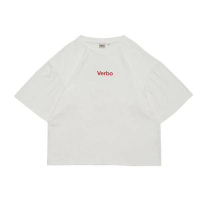 VERBO Fried Egg Boxy Oversized Tee – Flip Me Over (Broken White)