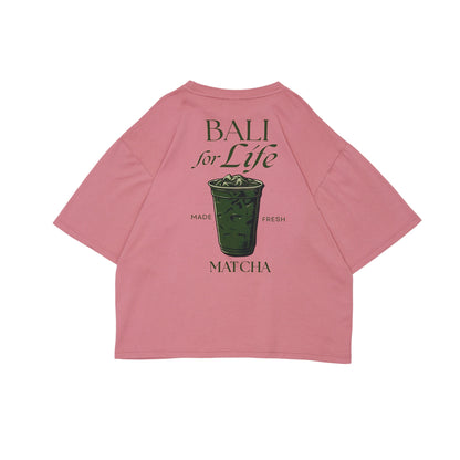 VERBO Matcha Boxy Oversized Tee - Bali For Life (Rose Tan)