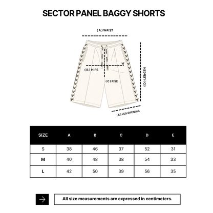 VERBO Sector Panel Baggy Shorts - (Broken White) | PRE-ORDER