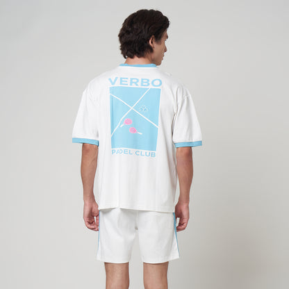 VERBO Padel Club Tee - Broken White / Powder Blue
