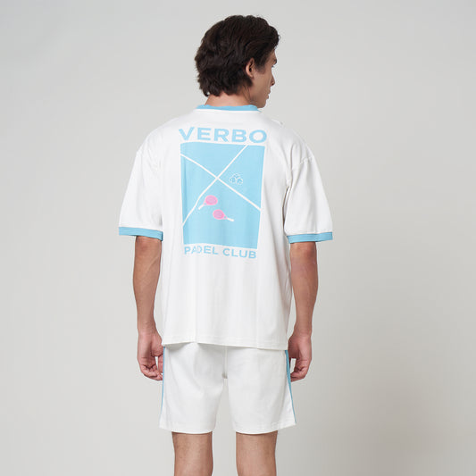 VERBO Padel Club Tee - Broken White / Powder Blue