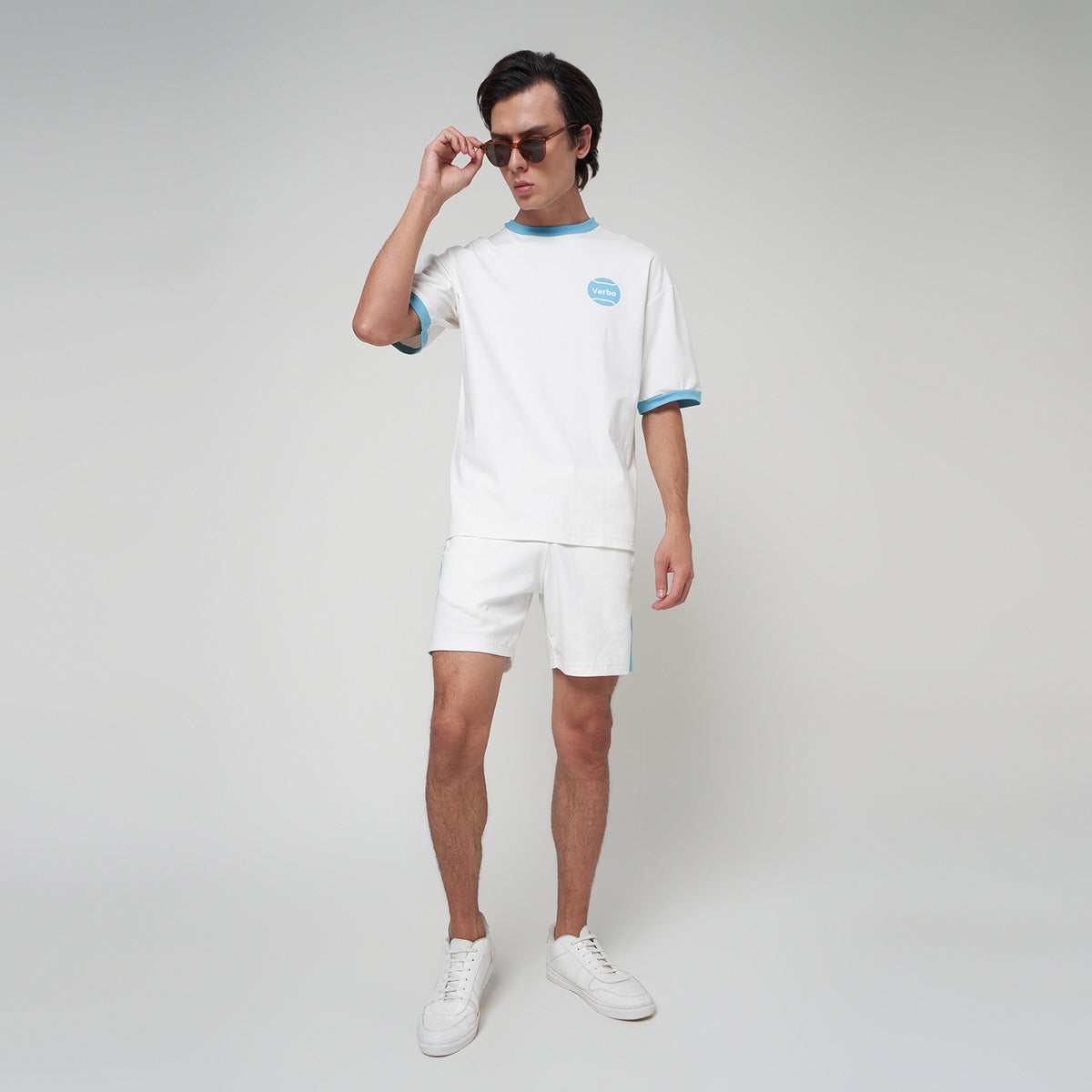 VERBO Padel Club Tee - Broken White / Powder Blue