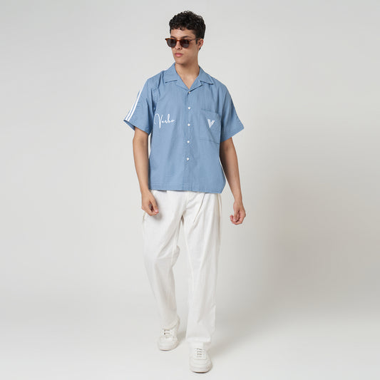 VERBO Flock Shirt - Pacific Blue