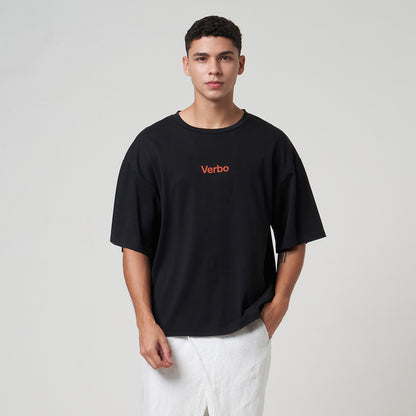 VERBO Orange Boxy Oversized Tee - Vitamin C Bomb (Noir)