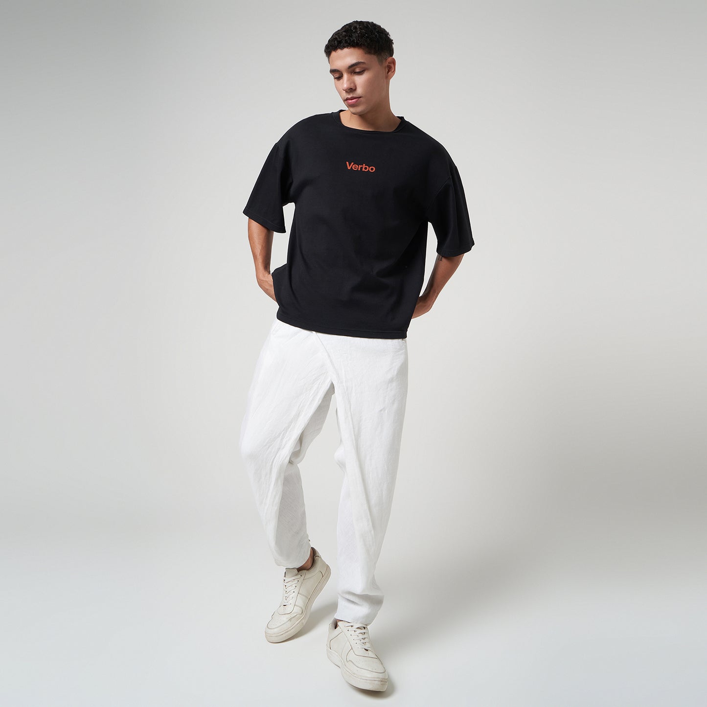 VERBO Orange Boxy Oversized Tee - Vitamin C Bomb (Noir)