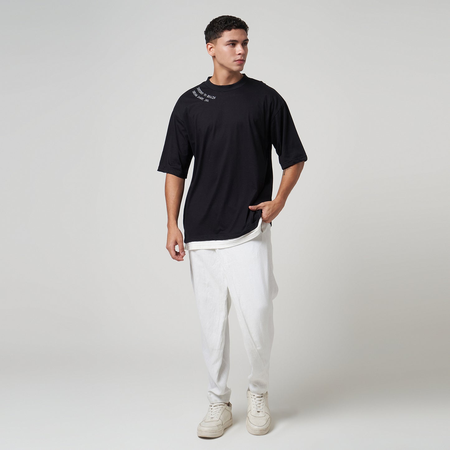 VERBO Inspired to Begin Layer Tee - Embroidered (Noir)