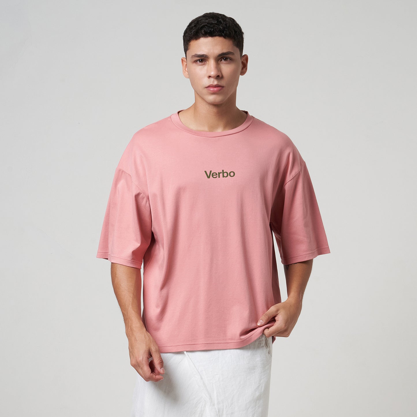VERBO Matcha Boxy Oversized Tee - Bali For Life (Rose Tan)