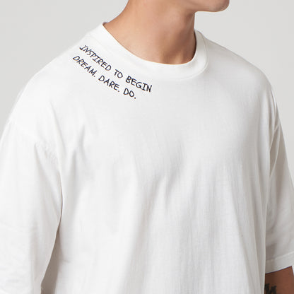VERBO Inspired to Begin Layer Tee - Embroidered (Broken White)