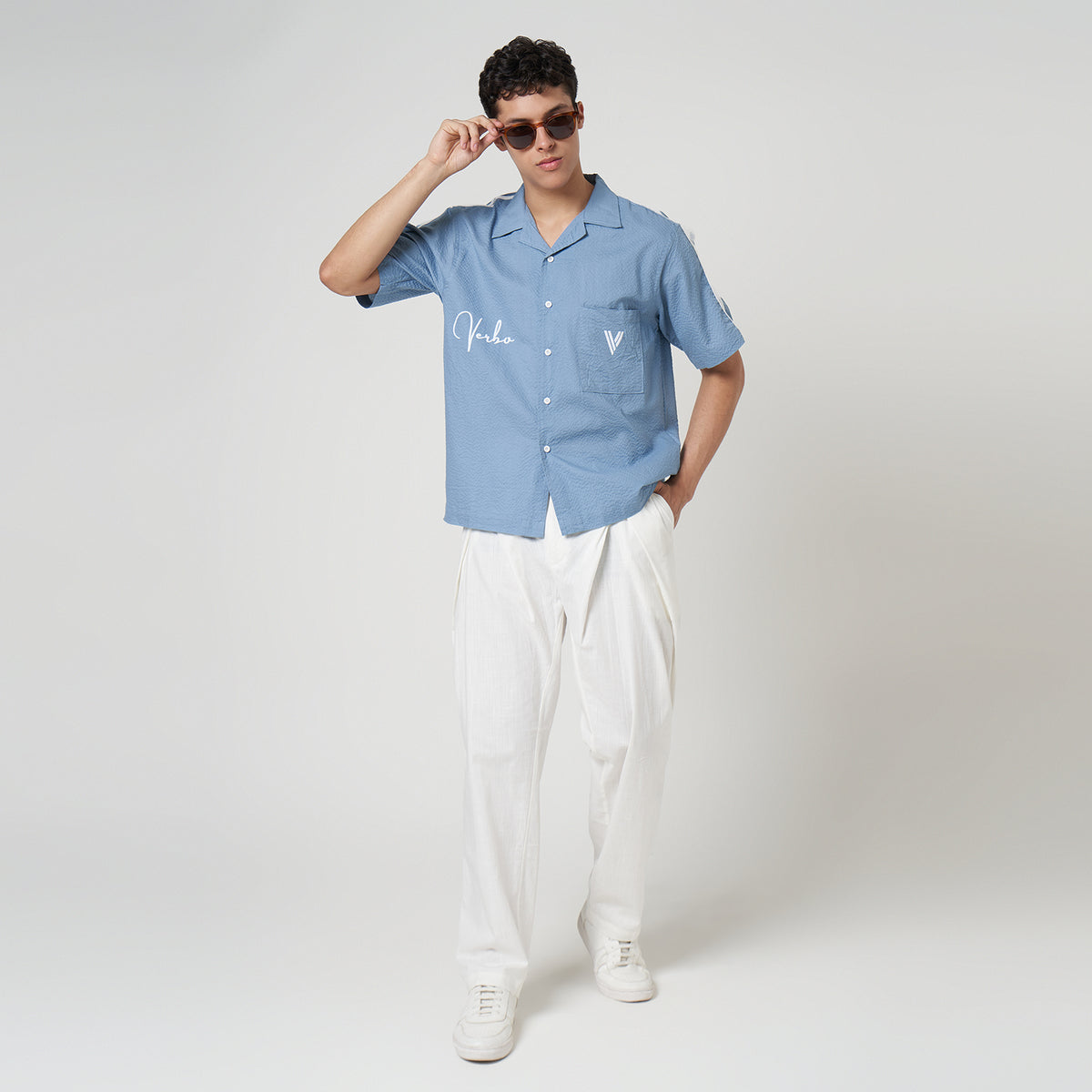 VERBO Jimmy Straight Trousers - Salt