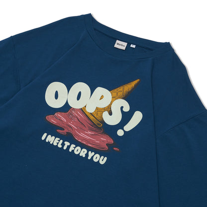 VERBO Ice Cream Boxy Oversized Tee – I Melt for You (Stargazer)