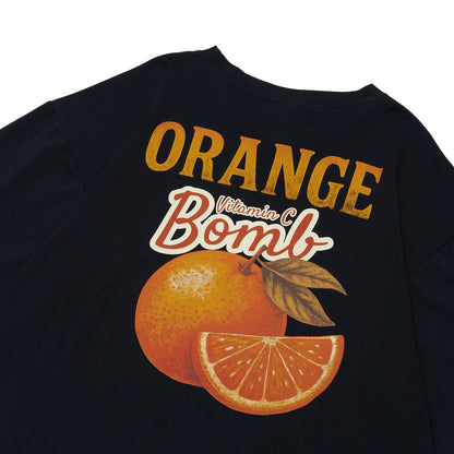 VERBO Orange Boxy Oversized Tee - Vitamin C Bomb (Noir)