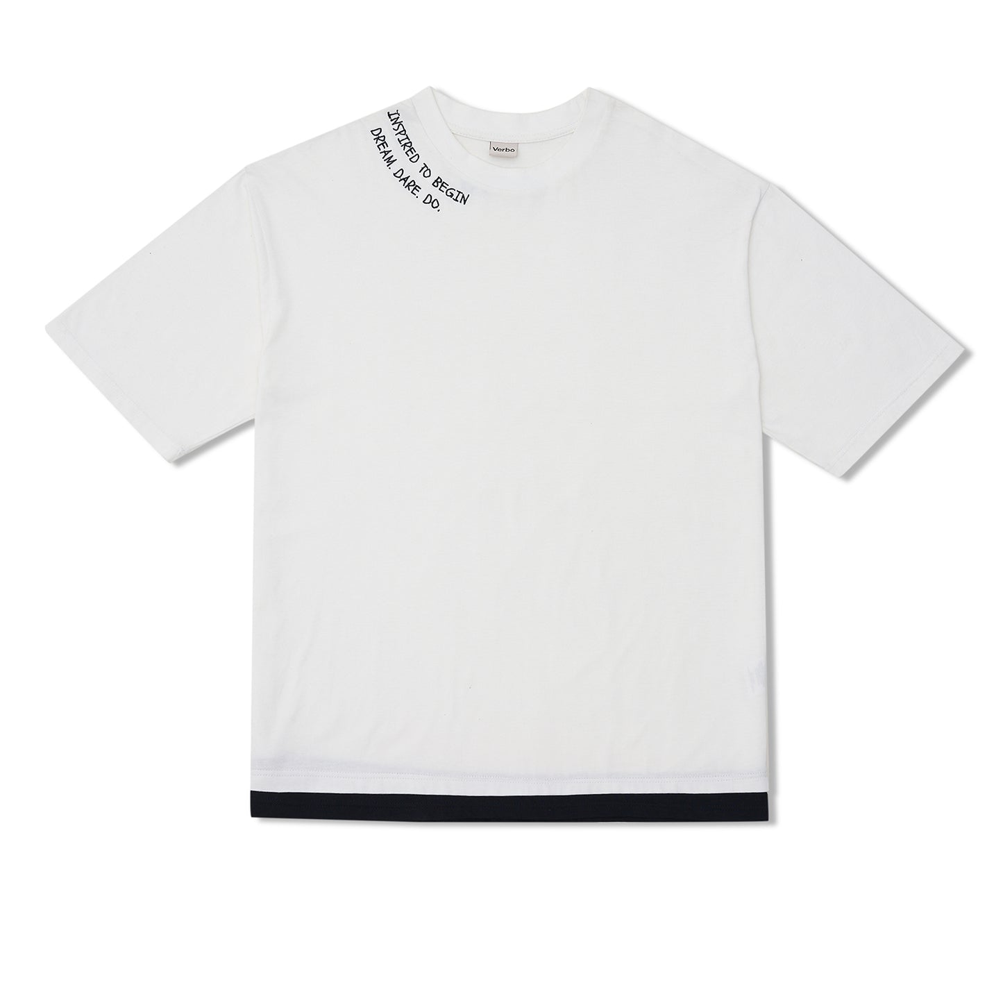 VERBO Inspired to Begin Layer Tee - Embroidered (Broken White)