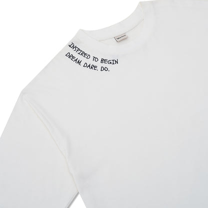 VERBO Inspired to Begin Layer Tee - Embroidered (Broken White)