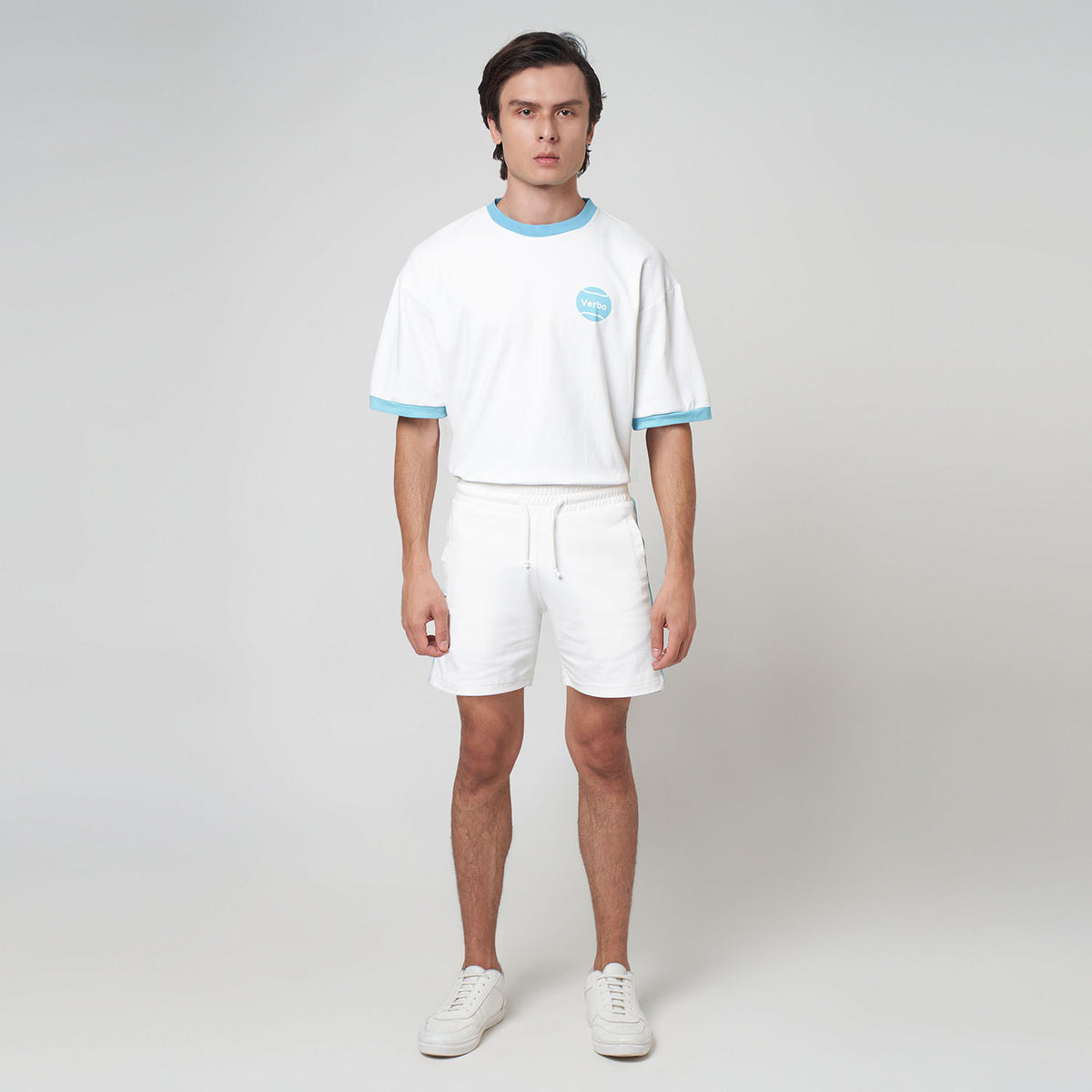 VERBO Rally Shorts - Broken White / Powder Blue