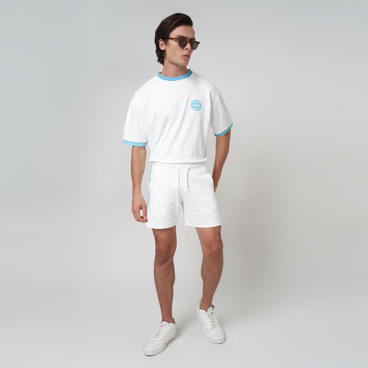 VERBO Rally Shorts - Broken White / Powder Blue